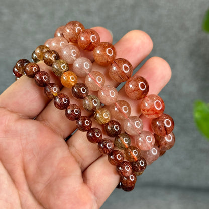 Bracelet Quartz Rutilé Rouge Taille 11-12 mm