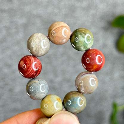 Multi Colour Natural Alashan Agate Bracelet Size 11.2 mm