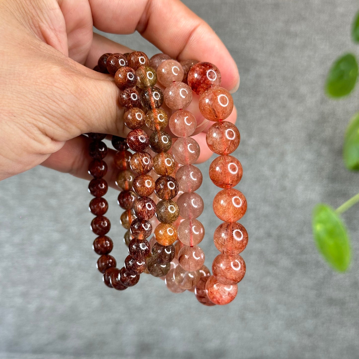 Bracelet Quartz Rutilé Rouge Taille 11-12 mm
