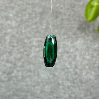 Natural Malachite Lu Thong Dzi Style Charm