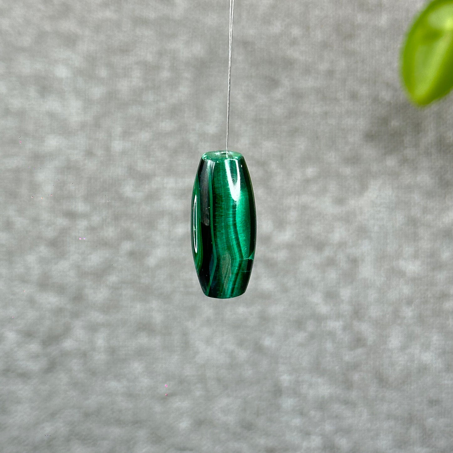 Natural Malachite Lu Thong Dzi Style Charm