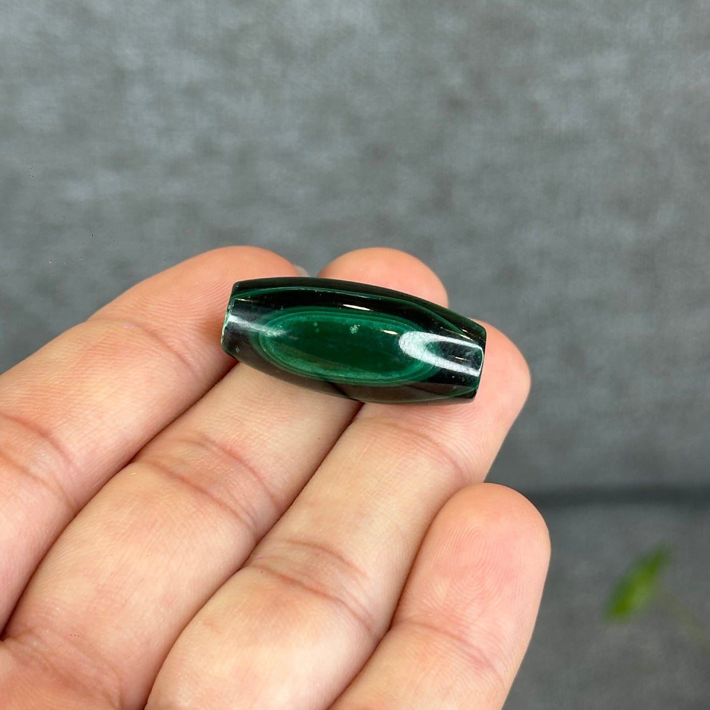 Natural Malachite Lu Thong Dzi Style Charm