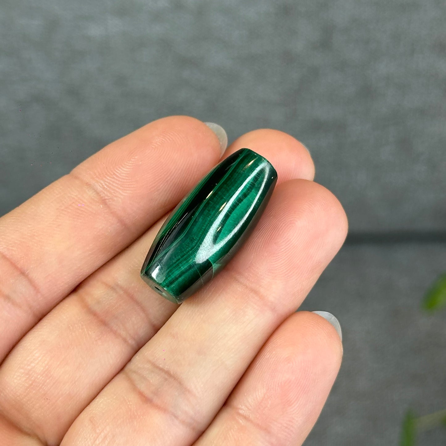 Natural Malachite Lu Thong Dzi Style Charm