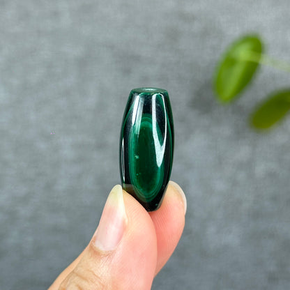 Natural Malachite Lu Thong Dzi Style Charm