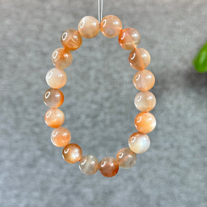 Natural Peach Sunstone Moonstone Bracelet Size 11.4 mm