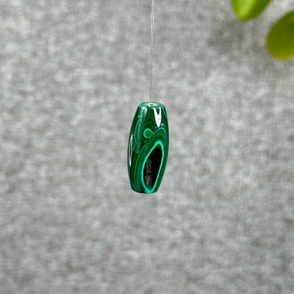Natural Malachite Lu Thong Dzi Style Charm