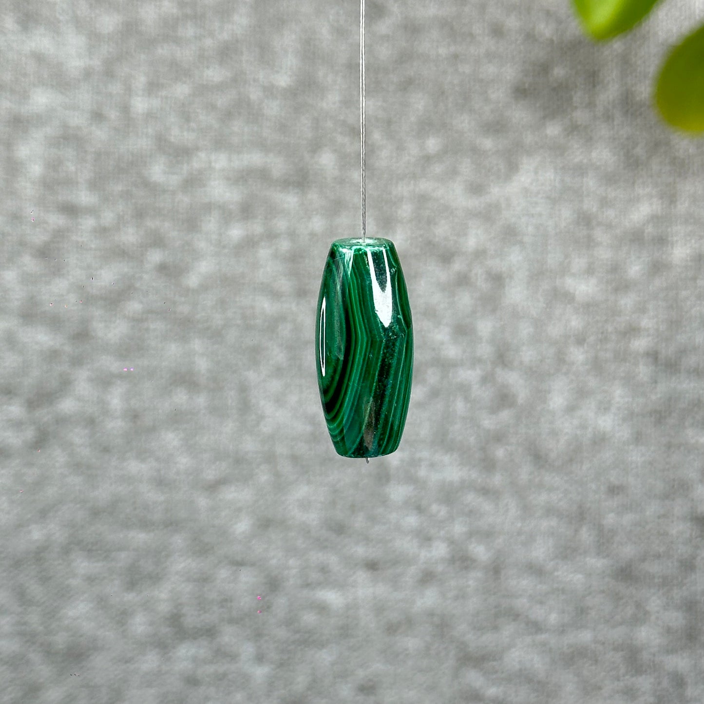 Natural Malachite Lu Thong Dzi Style Charm