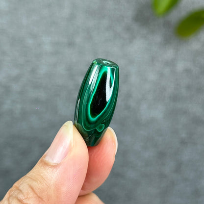 Natural Malachite Lu Thong Dzi Style Charm