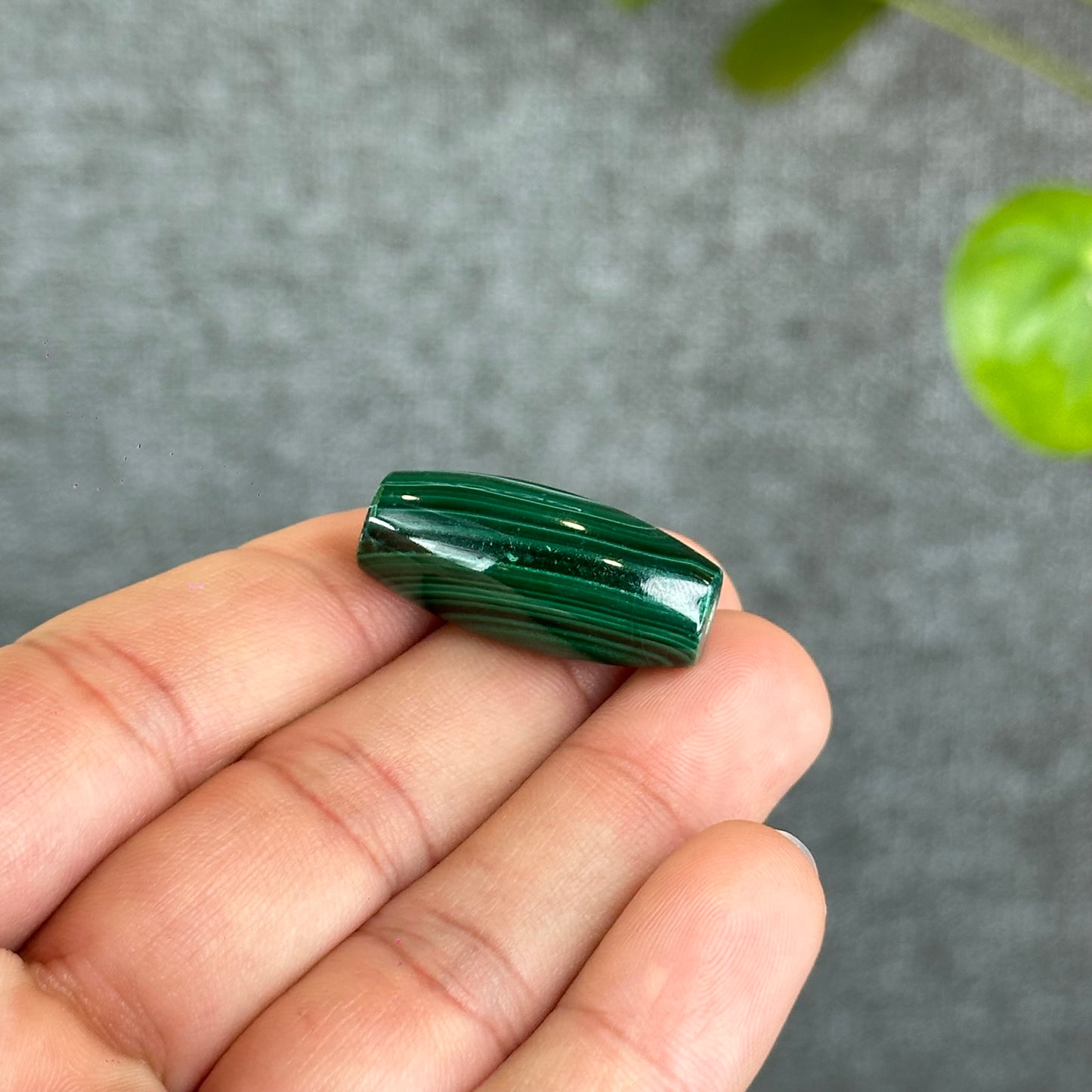 Natural Malachite Lu Thong Dzi Style Charm