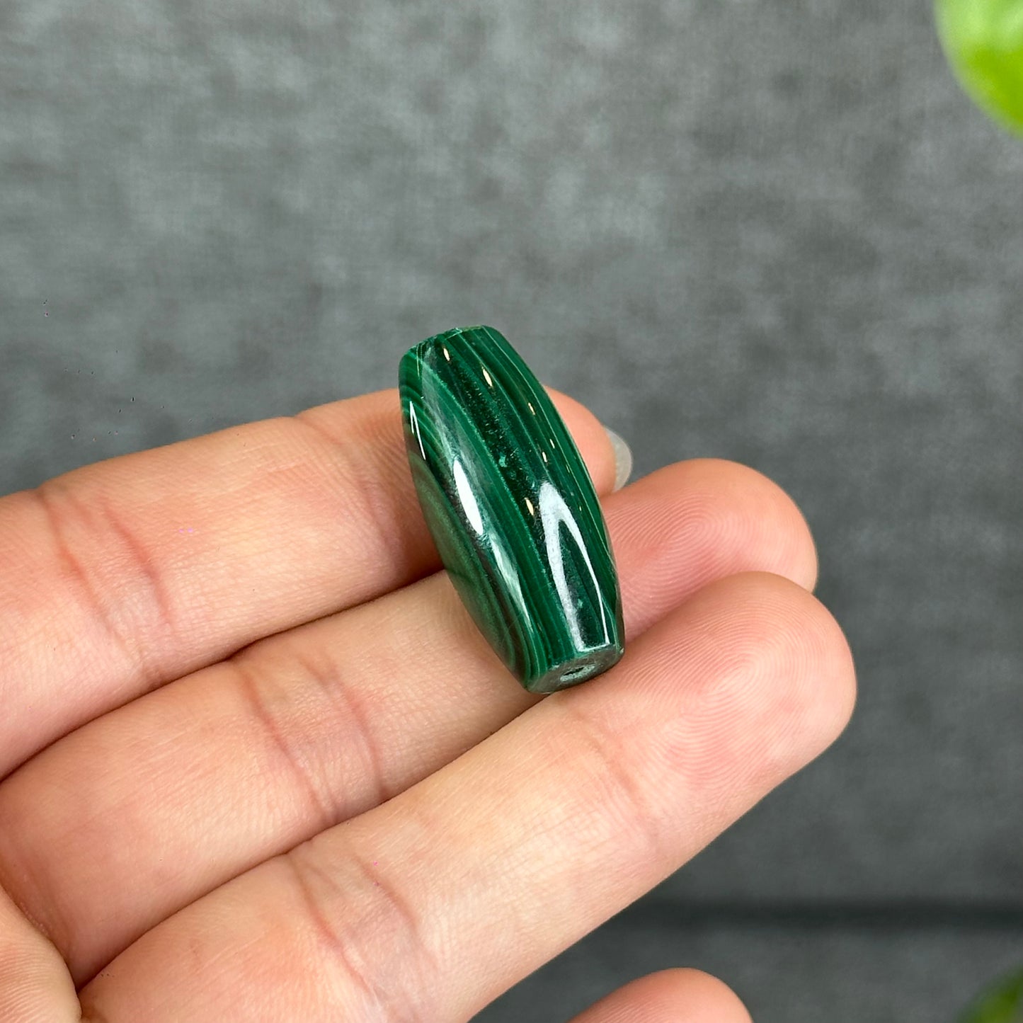 Natural Malachite Lu Thong Dzi Style Charm