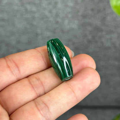 Natural Malachite Lu Thong Dzi Style Charm