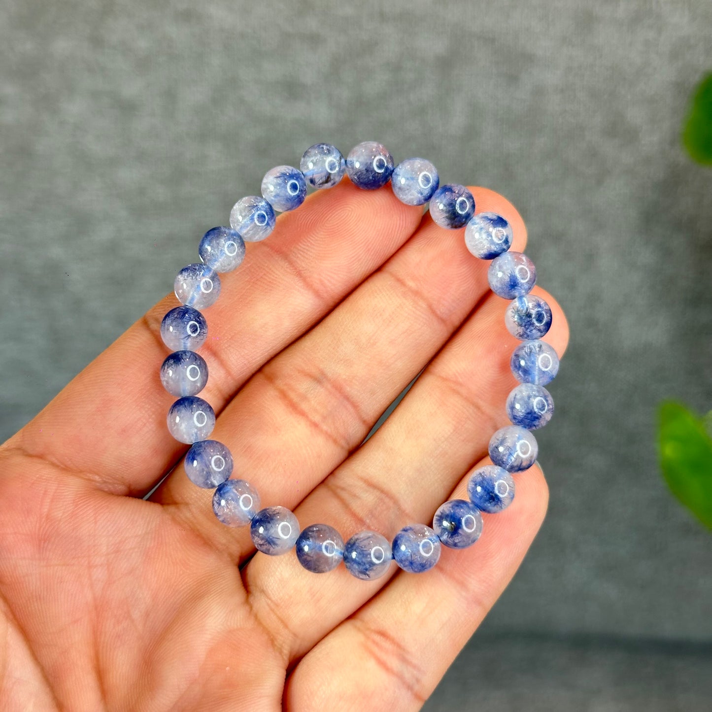 Natural Dumortierite  Bracelet Size 7.4 mm