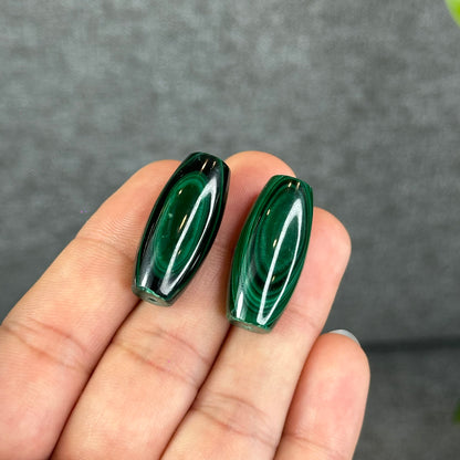 Natural Malachite Lu Thong Dzi Style Charm