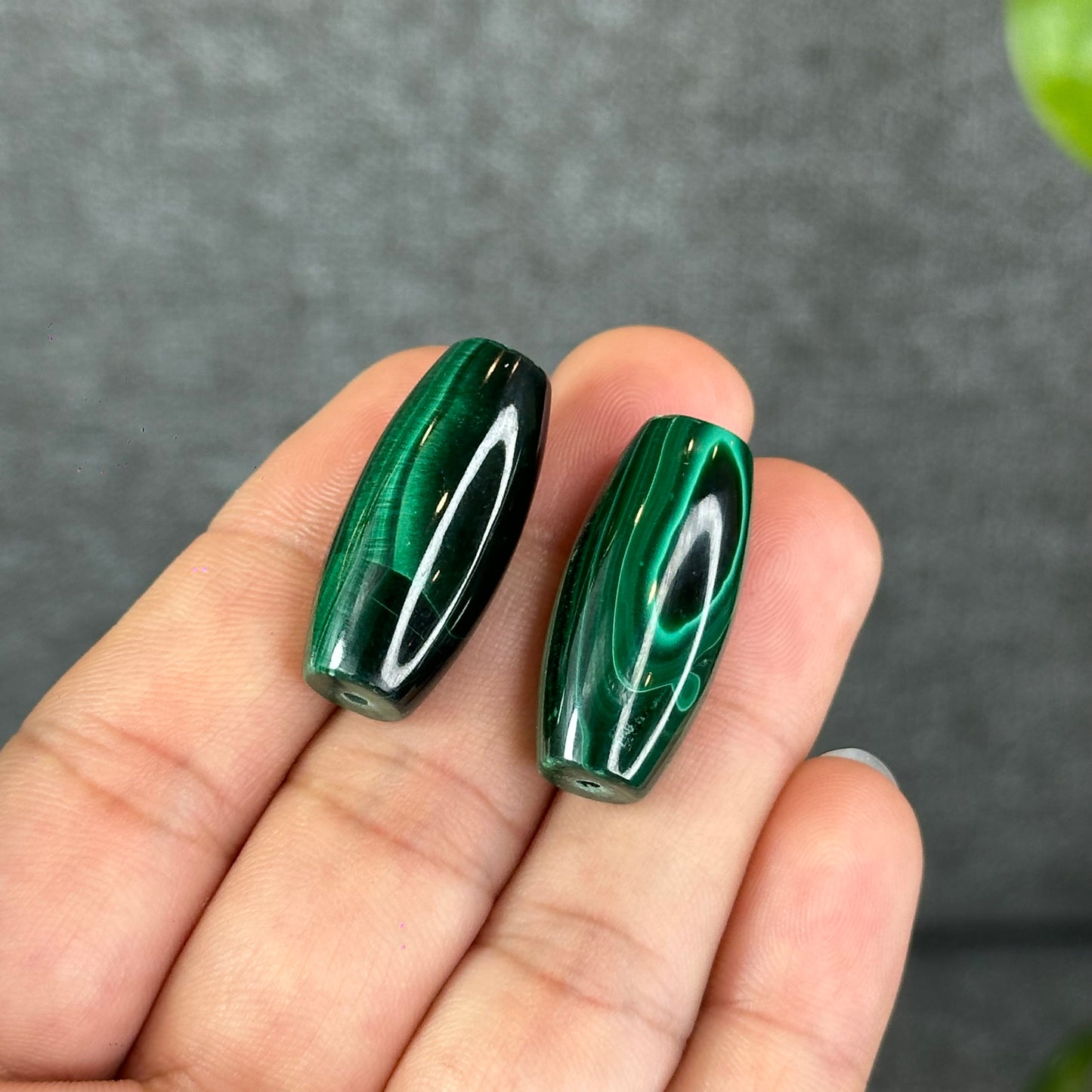 Natural Malachite Lu Thong Dzi Style Charm