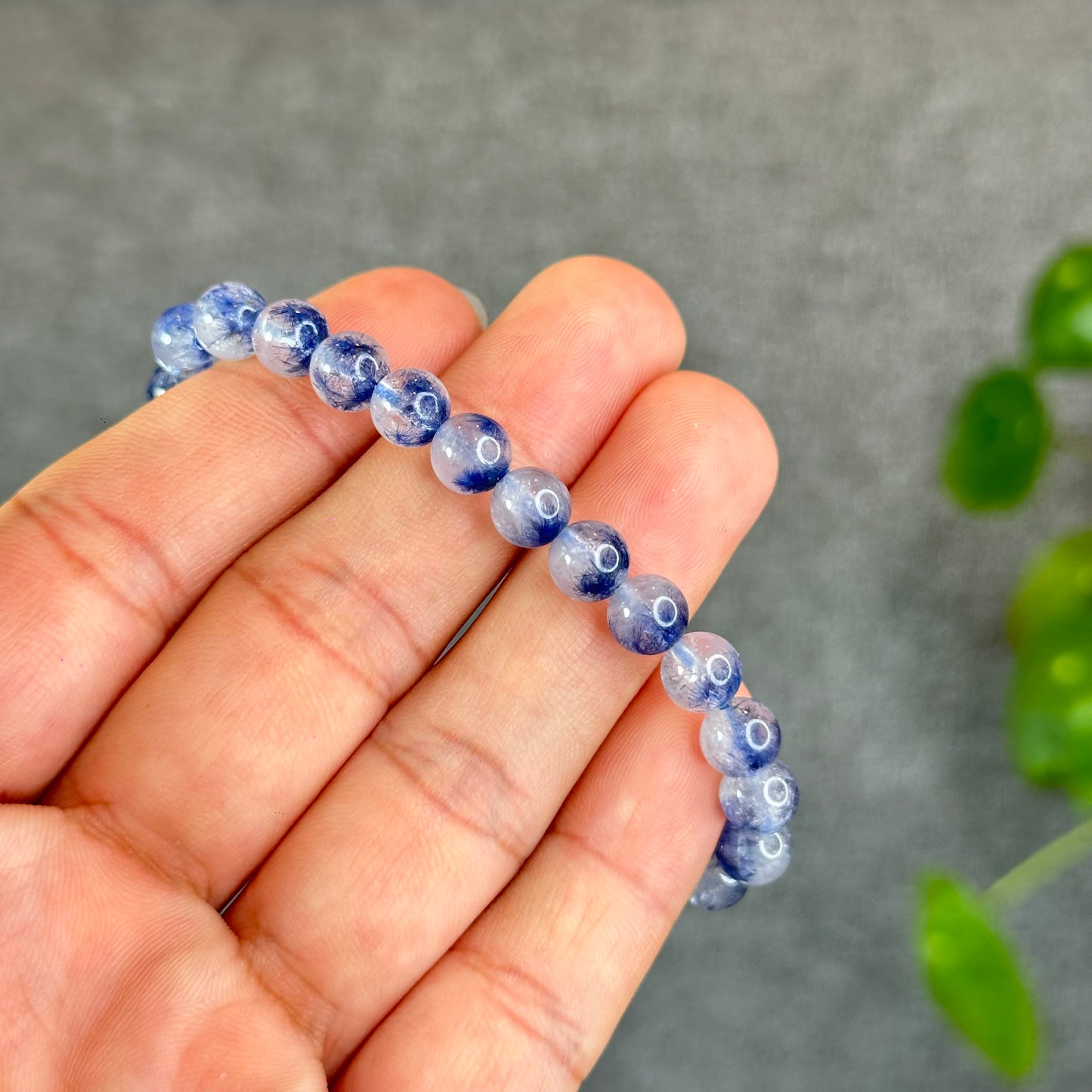 Natural Dumortierite  Bracelet Size 7.4 mm