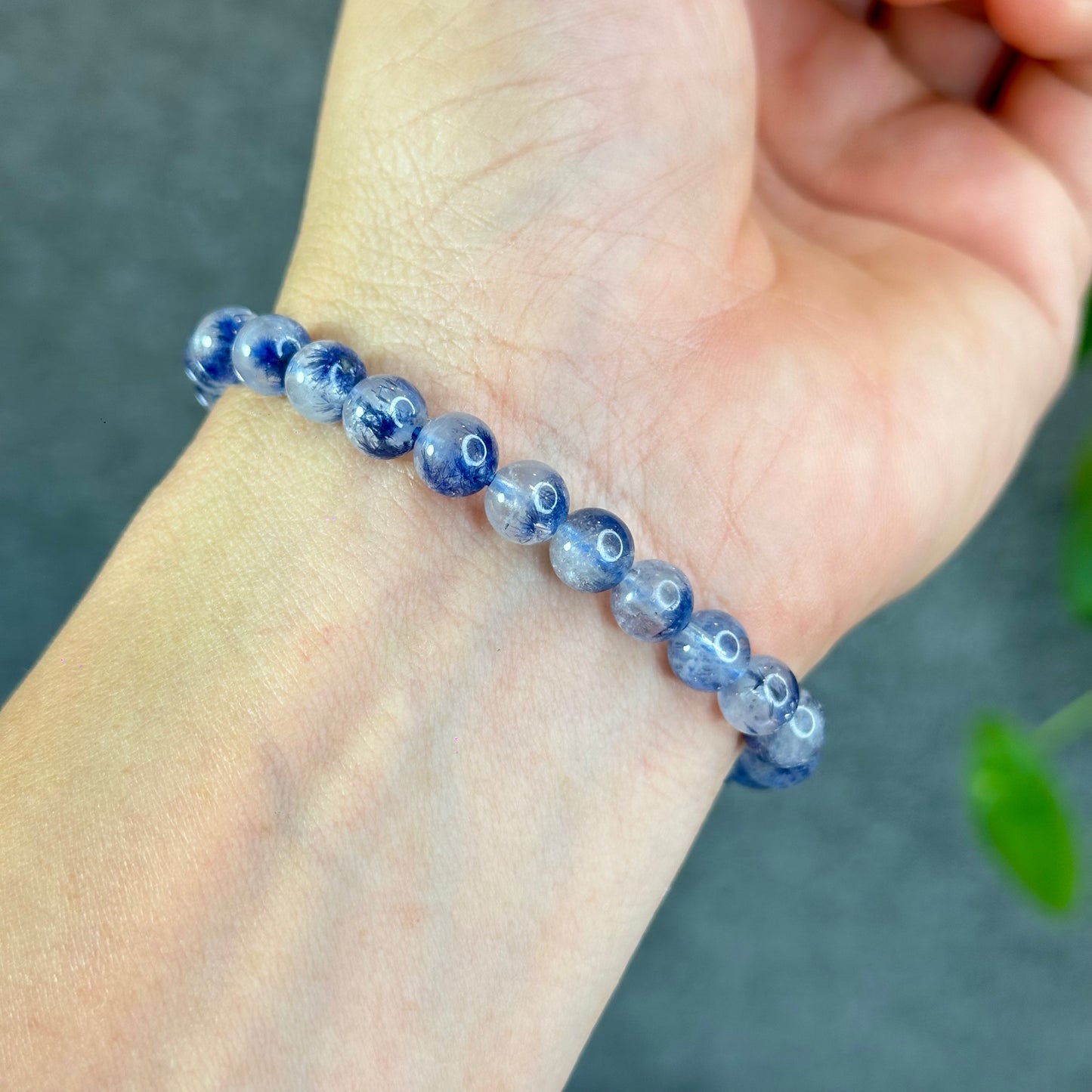 Natural Dumortierite  Bracelet Size 7.4 mm