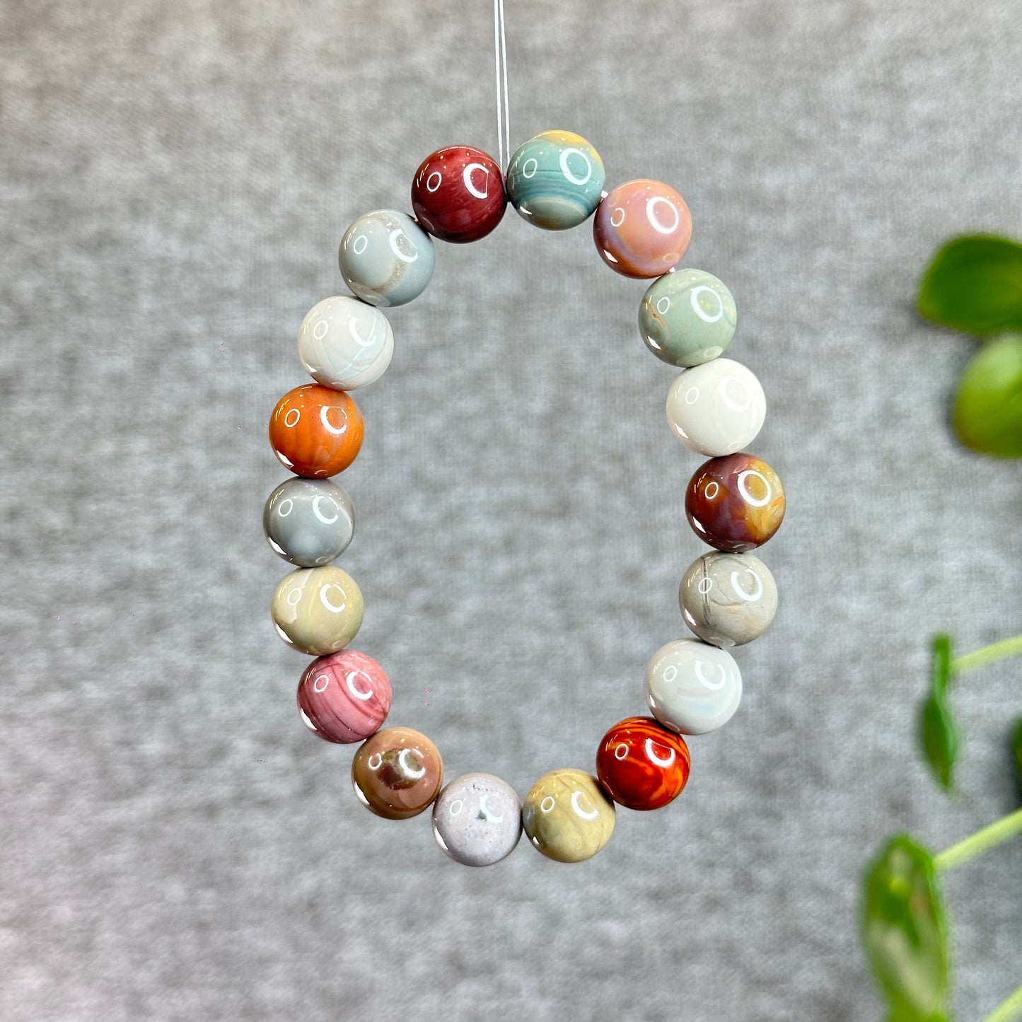 Multi Colour Natural Alashan Agate Bracelet Size 11.5 mm
