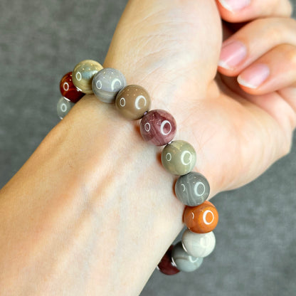 Multi Colour Natural Alashan Agate Bracelet Size 11.5 mm
