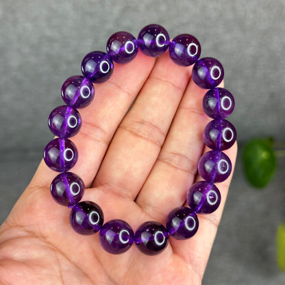 Natural Uraguay Dark Amethyst Bracelet Size 12.5 mm