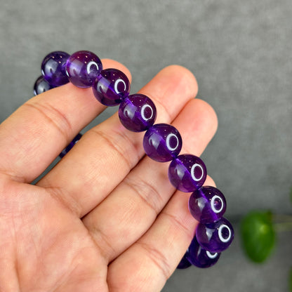 Natural Uraguay Dark Amethyst Bracelet Size 12.5 mm