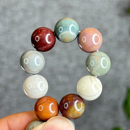Multi Colour Natural Alashan Agate Bracelet Size 11.5 mm