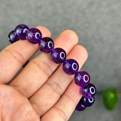 Natural Uraguay Dark Amethyst Bracelet Size 12.5 mm