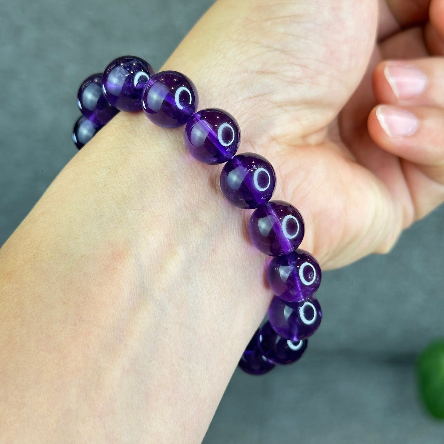 Natural Uraguay Dark Amethyst Bracelet Size 12.5 mm