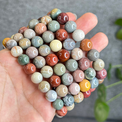 Multi Colour Natural Alashan Agate Bracelet Size 11.5 mm