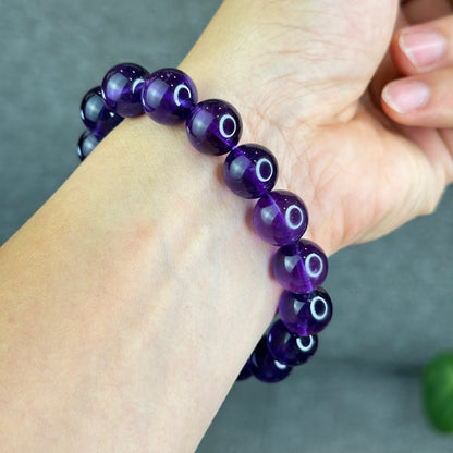 Natural Uraguay Dark Amethyst Bracelet Size 12.5 mm