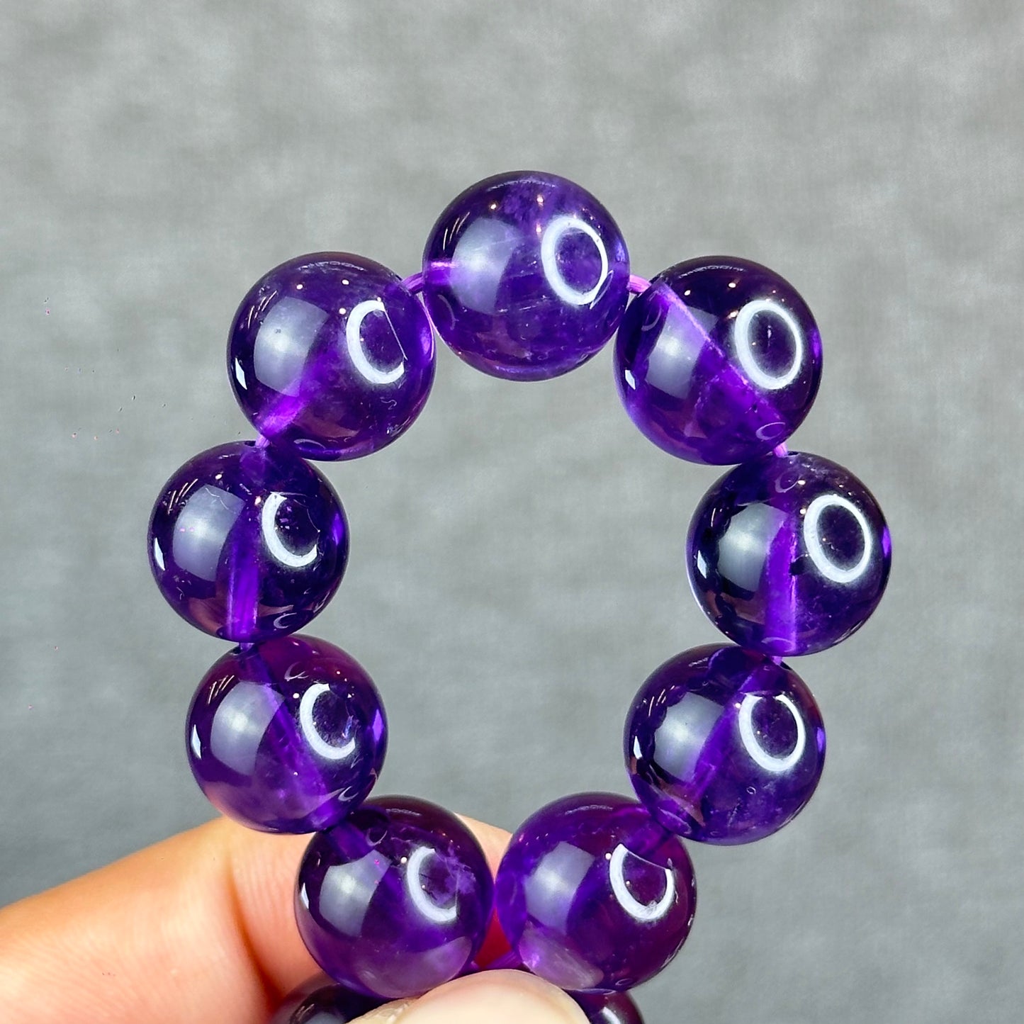Natural Uraguay Dark Amethyst Bracelet Size 12.5 mm