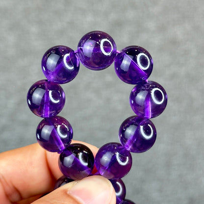 Natural Uraguay Dark Amethyst Bracelet Size 12.5 mm