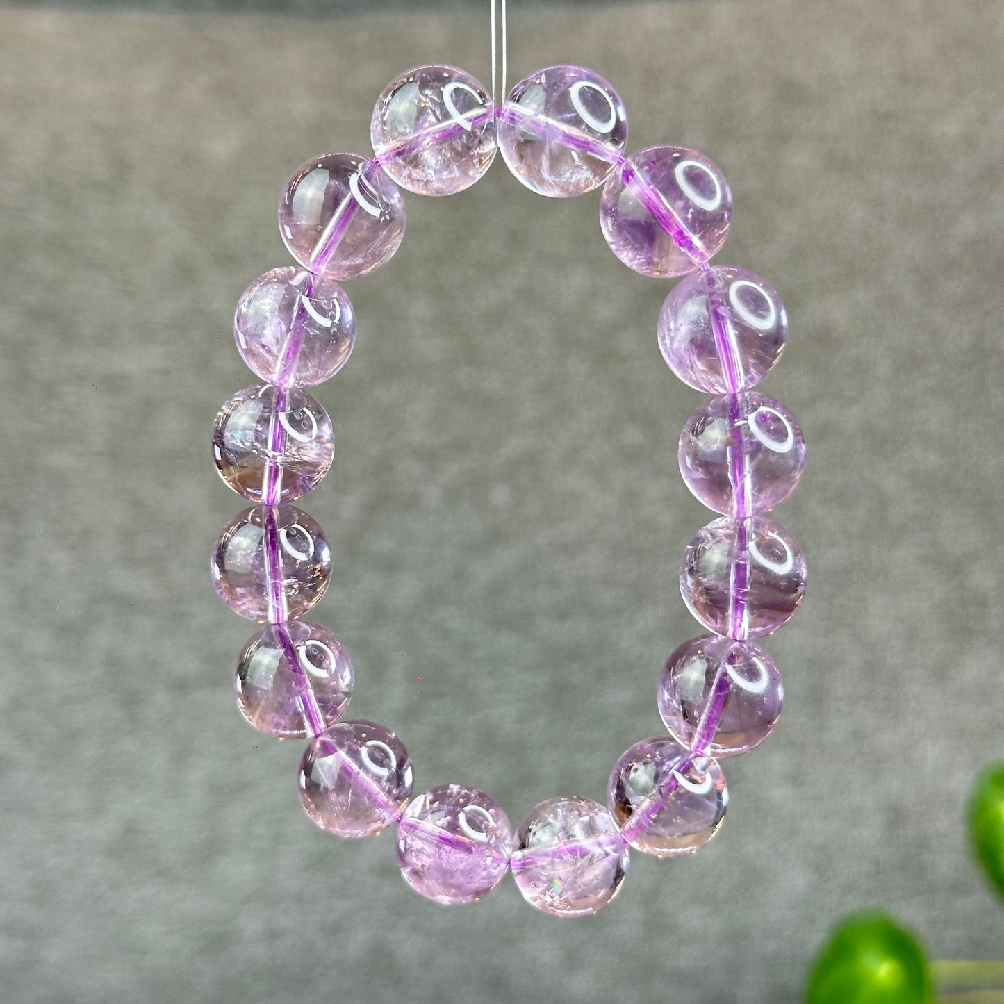 Natural Lavender Rainbow Amethyst Bracelet Size 13.5 mm