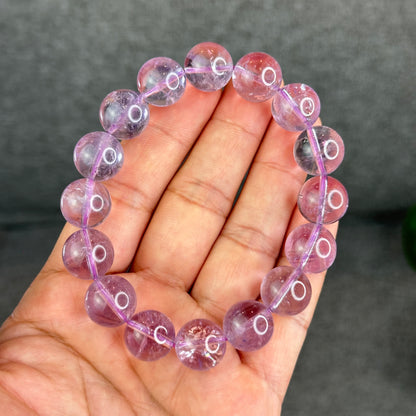 Natural Lavender Rainbow Amethyst Bracelet Size 13.5 mm