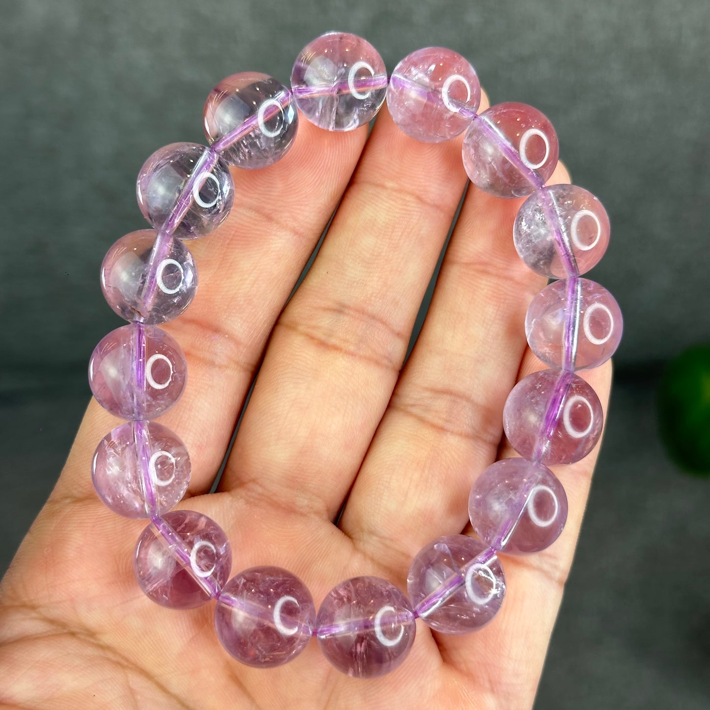 Natural Lavender Rainbow Amethyst Bracelet Size 13.5 mm