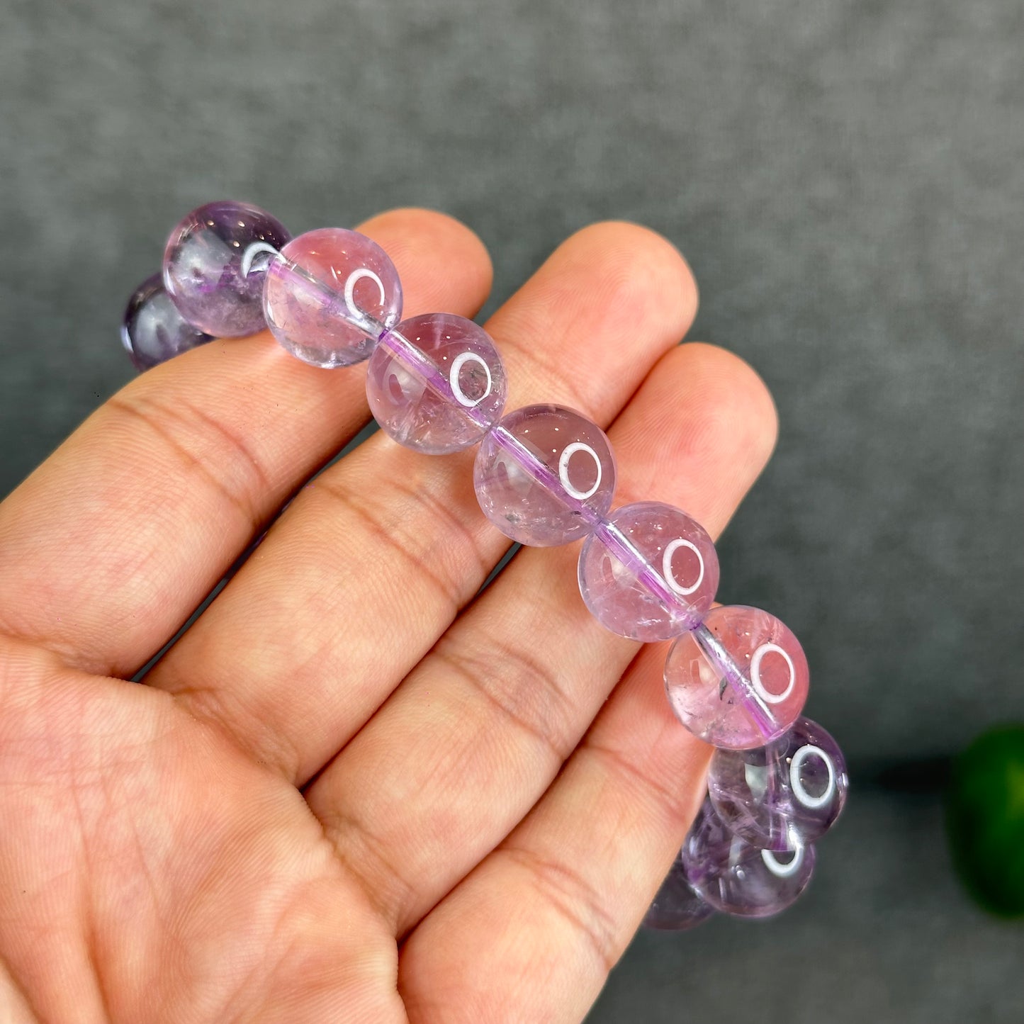 Natural Lavender Rainbow Amethyst Bracelet Size 13.5 mm