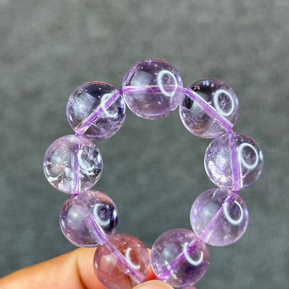 Natural Lavender Rainbow Amethyst Bracelet Size 13.5 mm