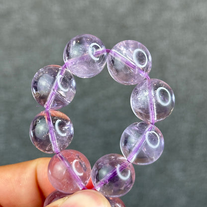 Natural Lavender Rainbow Amethyst Bracelet Size 13.5 mm