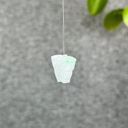 Natural Ivory Purple with Touch of Apple Green Butterfly Jadiete Jade Charm