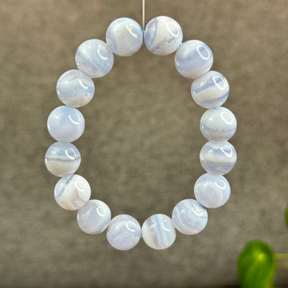 Natural Blue Lace Agate Bracelet Size 13.3 mm