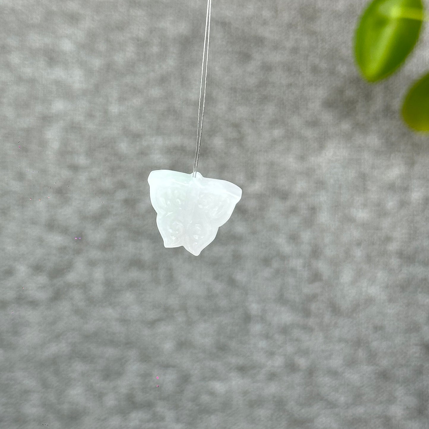 Natural Ivory Purple Butterfly Jadiete Jade Charm