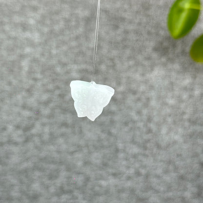 Natural Ivory Purple Butterfly Jadiete Jade Charm