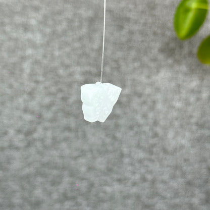 Natural Ivory Purple Butterfly Jadiete Jade Charm