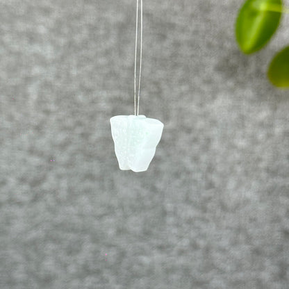 Natural Ivory Purple Butterfly Jadiete Jade Charm