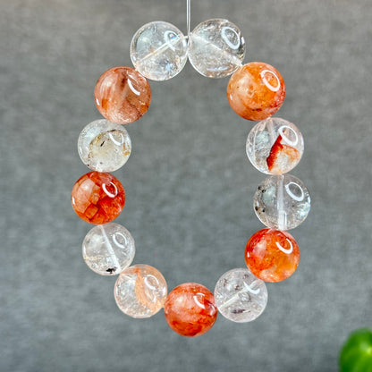 Natural Herkimer mixed Fire Quartz Bracelet Size 17 mm