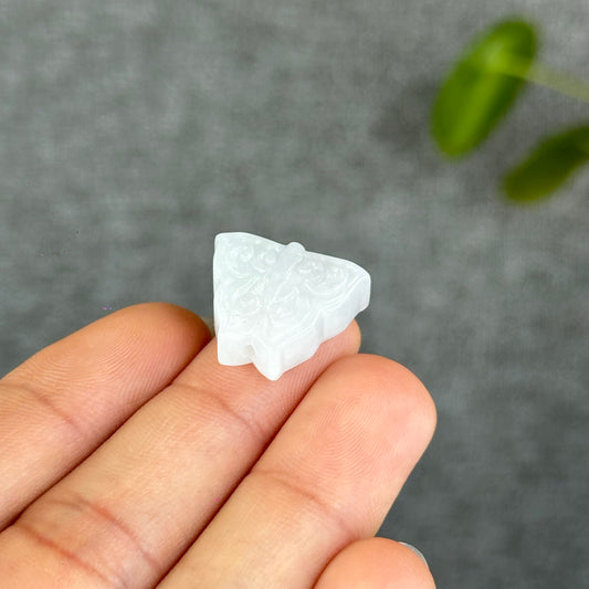 Natural Ivory Purple Butterfly Jadiete Jade Charm