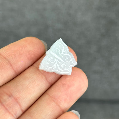 Natural Ivory Purple Butterfly Jadiete Jade Charm