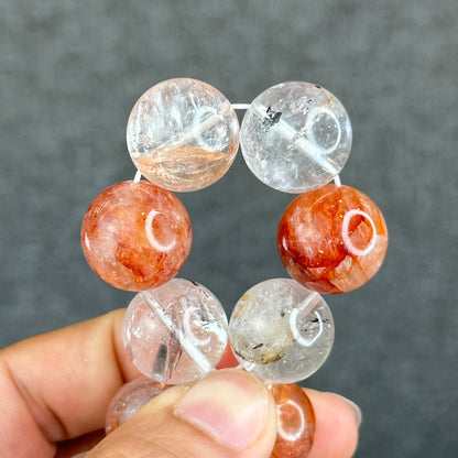 Natural Herkimer mixed Fire Quartz Bracelet Size 17 mm
