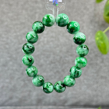 Natural Bright Apple Green Son Thuy Jadeite Jade VIP Bracelet Size 13 mm