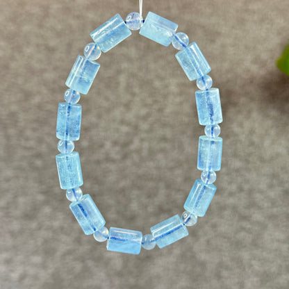 Bracelet Mixte Lu String Aigue-Marine Taille 8 mm