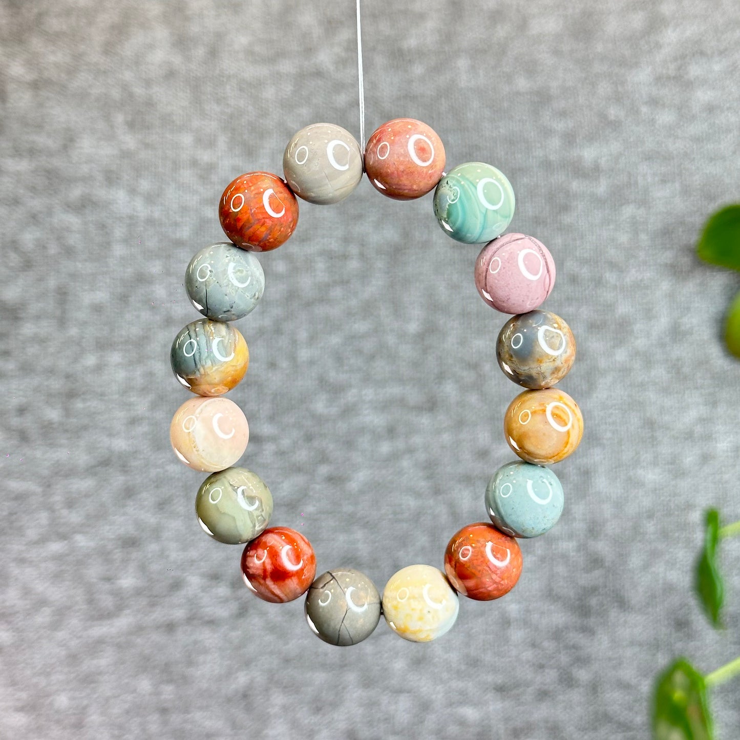 Multi Colour Natural Alashan Agate Bracelet Size 13.2 mm